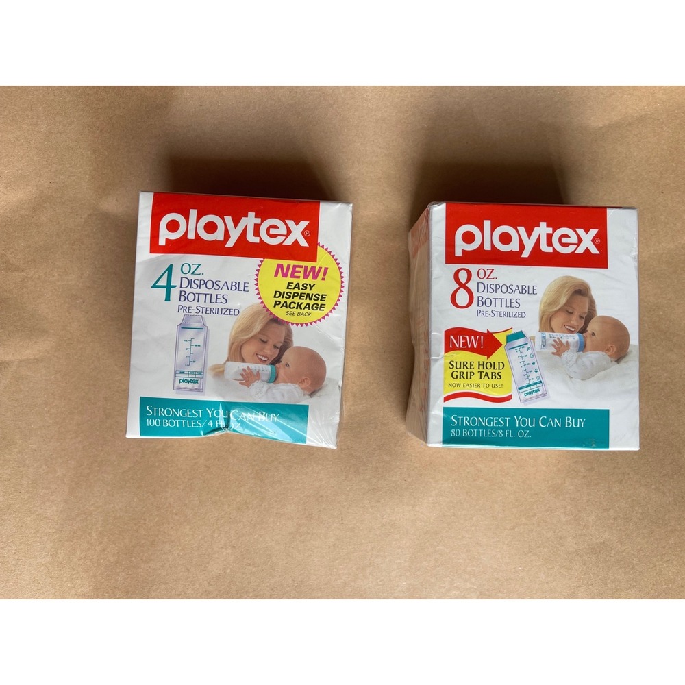 Vintage Playtex Disposable Bottles Liners 4oz 100ct and 8oz 80ct Lot 2